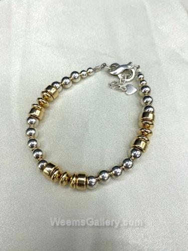 Beaded Bracelet Sterling Silver/14kt Gold Filled by Suzanne Woodworth